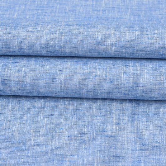 Linen Shirt Fabric(1.6 MTR) Linen Plain Sky Blue-90555