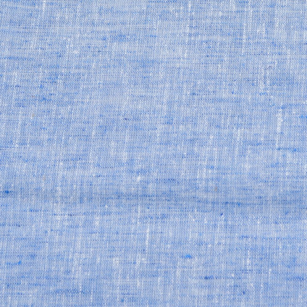 Linen Shirt Fabric(1.6 MTR) Linen Plain Sky Blue-90555