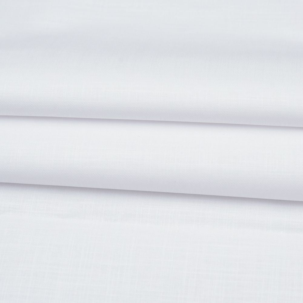 Linen Shirt Fabric(1.6 MTR) Linen Plain White-90552