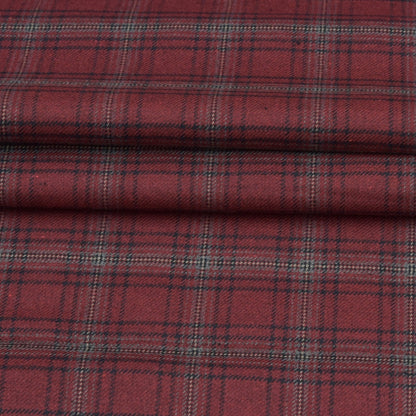 Wool Blazer Fabric (2 Meter)-Maroon Black Checks-90630