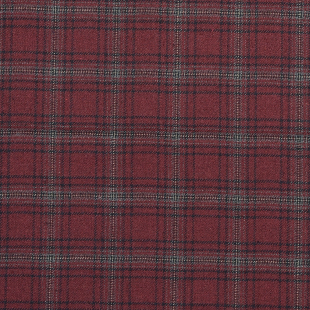 Wool Blazer Fabric (2 Meter)-Maroon Black Checks-90630