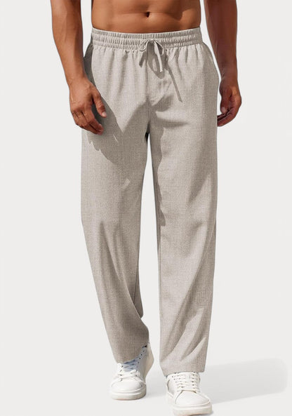 Off White Cotton Linen Loose Fit Men Pant-49520