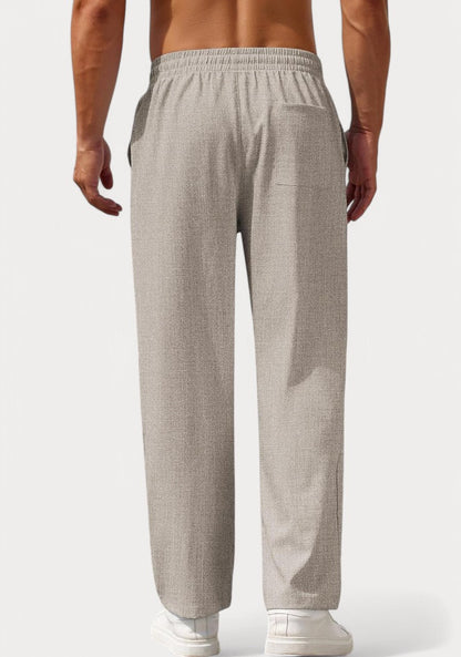 Off White Cotton Linen Loose Fit Men Pant-49520