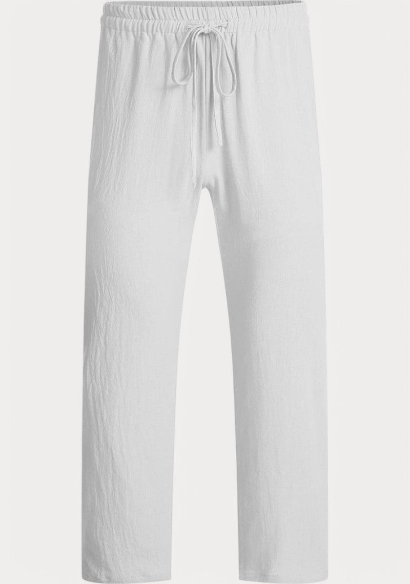 Off White Cotton Linen Loose Fit Men Pant-49528