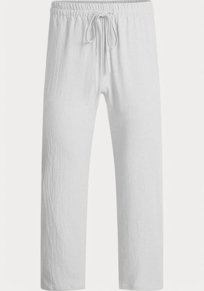 Off White Cotton Linen Loose Fit Men Pant-49528