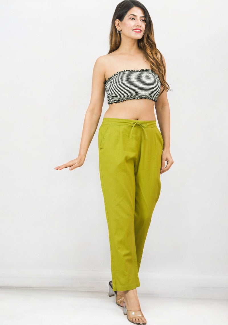 Olive Green Cotton Pant-49179