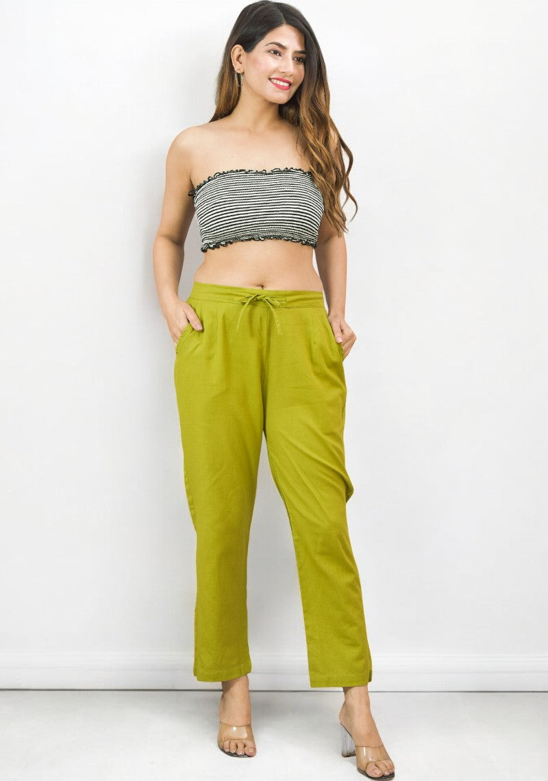 Olive Green Cotton Pant-49179