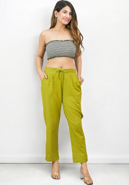 Olive Green Cotton Pant-49179