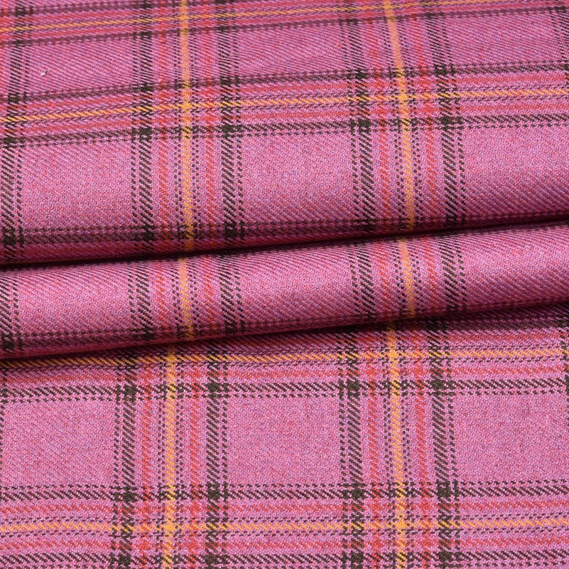 Wool Blazer Fabric (2 Meter)-Pink Black Checks-90655