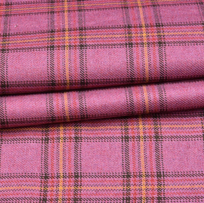Wool Blazer Fabric (2 Meter)-Pink Black Checks-90655