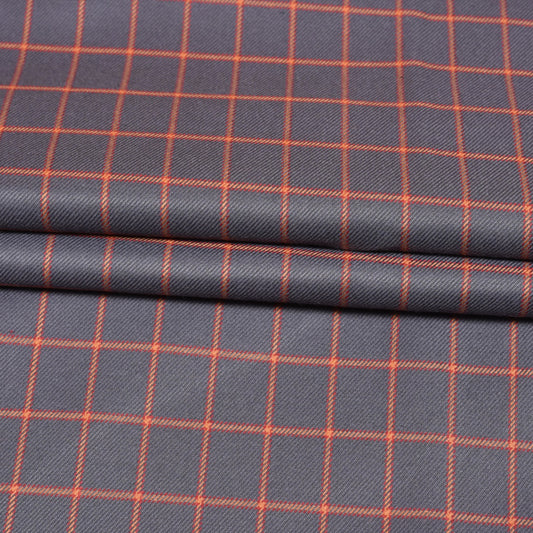 Blue-Orange-Checks-Tweed-Wool-Fabric-90760