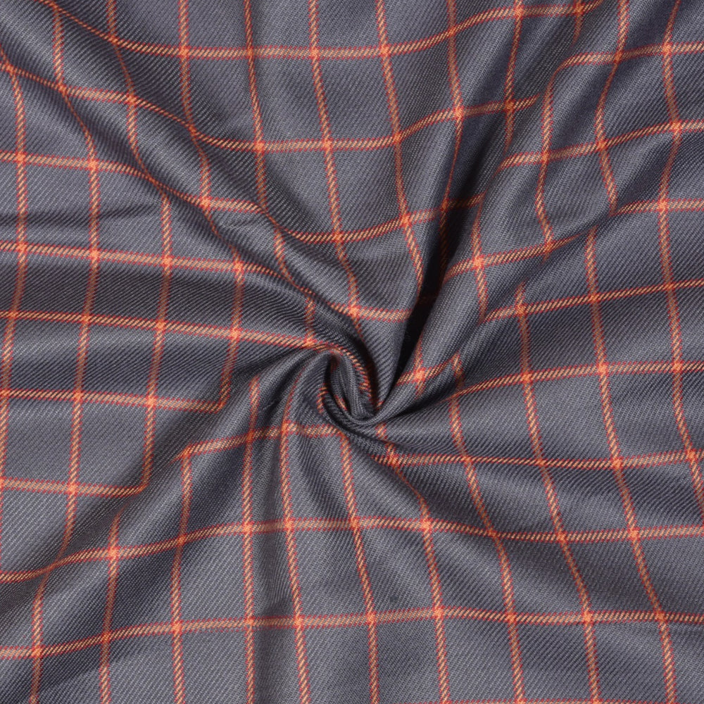 Blue-Orange-Checks-Tweed-Wool-Fabric-90760