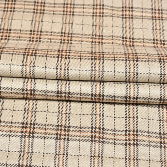 Beige-Brown-Checks-Tweed-Wool-Fabric-90761
