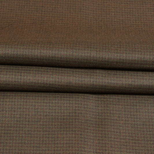 Brown-Black-Checks-Tweed-Wool-Fabric-90762