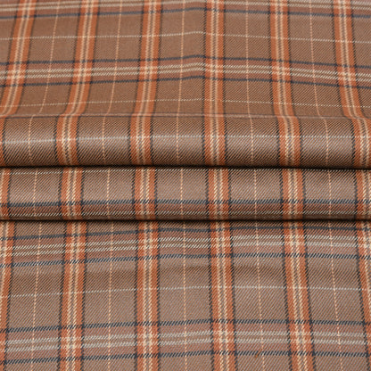 Brown-Black-Checks-Tweed-Wool-Fabric-90763