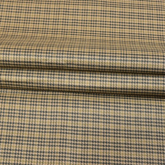 Beige-Black-Checks-Tweed-Wool-Fabric-90764