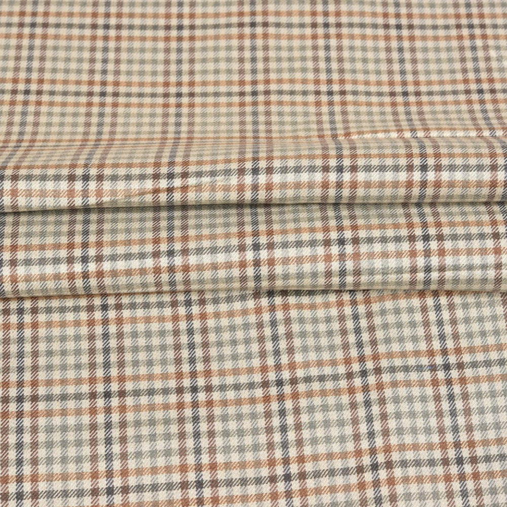 Beige-Brown-Checks-Tweed-Wool-Fabric-90765