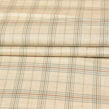 Beige-Green-Checks-Tweed-Wool-Fabric-90766