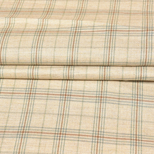 Beige-Green-Checks-Tweed-Wool-Fabric-90766