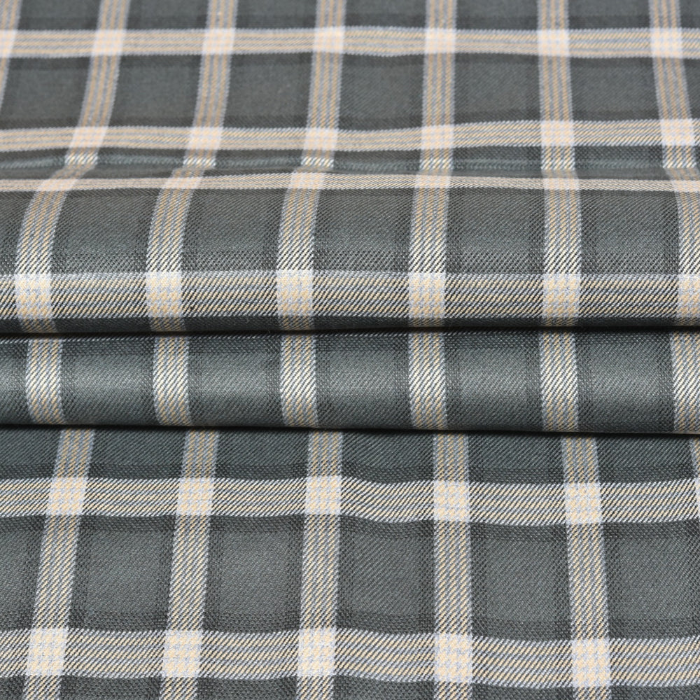 Gray-Beige-Checks-Tweed-Wool-Fabric-90767