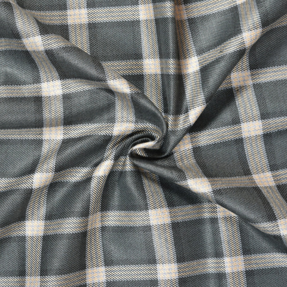 Gray-Beige-Checks-Tweed-Wool-Fabric-90767