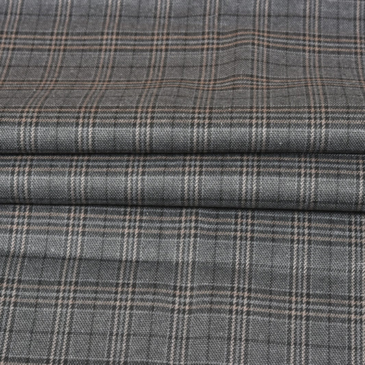 Gray-Black-Checks-Tweed-Wool-Fabric-90768