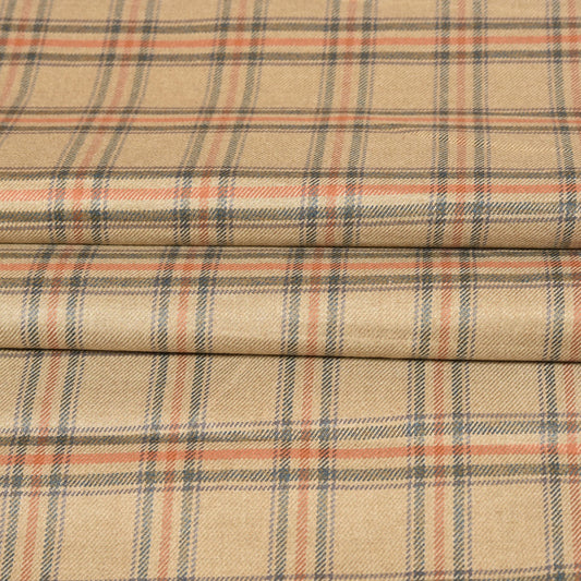 Beige-Gray-Checks-Tweed-Wool-Fabric-90769