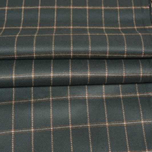 Green-White-Checks-Tweed-Wool-Fabric-90770