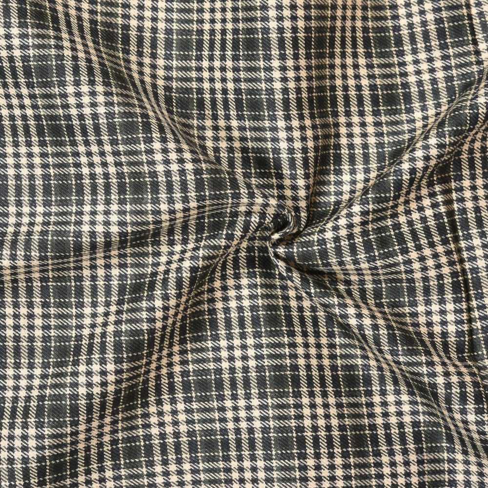 Black-Beige-Checks-Tweed-Wool-Fabric-90771