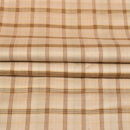 Beige-Brown-Checks-Tweed-Wool-Fabric-90772