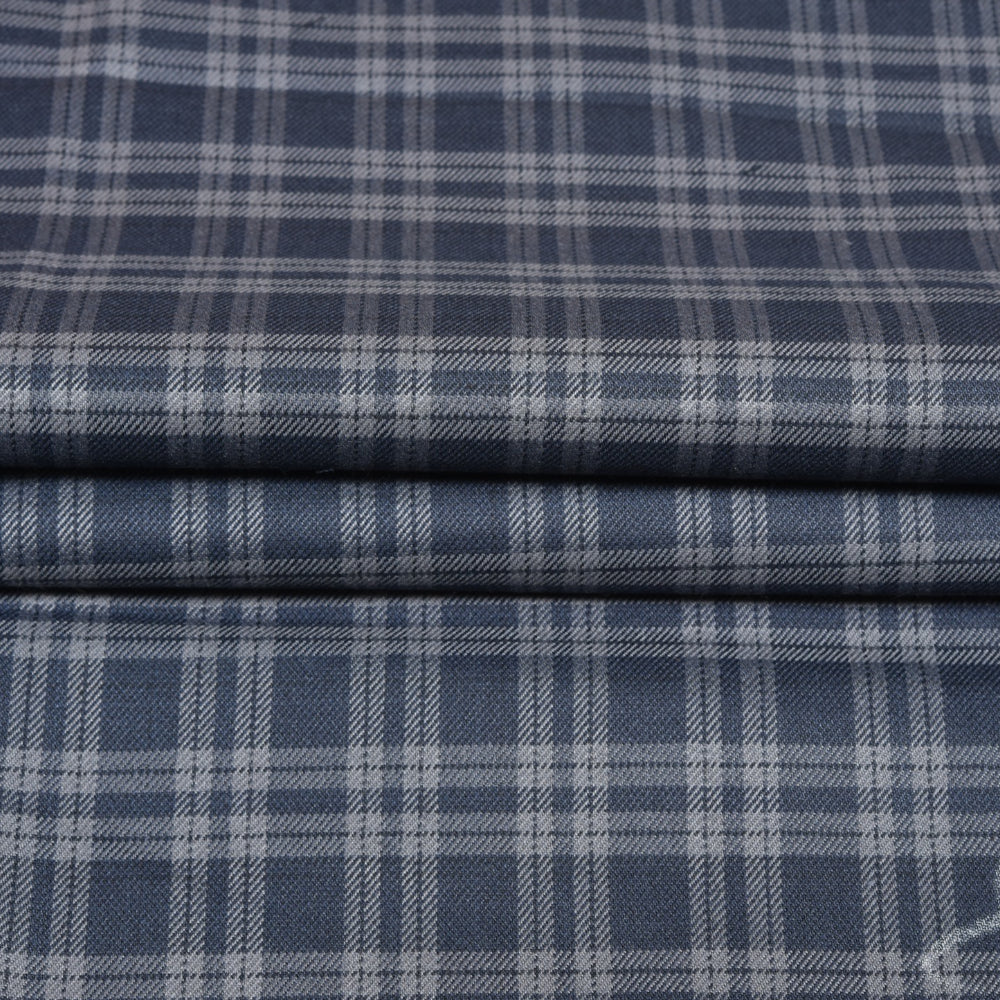 Black-Gray-Checks-Tweed-Wool-Fabric-90773