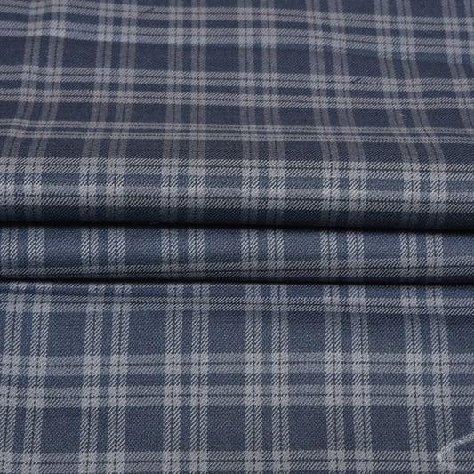Black-Gray-Checks-Tweed-Wool-Fabric-90773