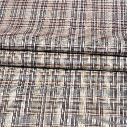 Beige-Brown-Checks-Tweed-Wool-Fabric-90775
