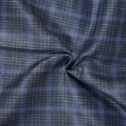 Navy-Blue-Black-Checks-Tweed-Wool-Fabric-90777