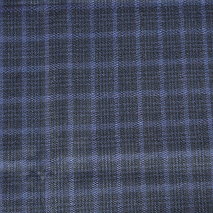 Navy-Blue-Black-Checks-Tweed-Wool-Fabric-90777