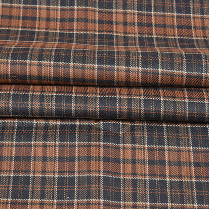 Brown-Black-Checks-Tweed-Wool-Fabric-90778