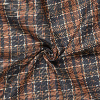 Brown-Black-Checks-Tweed-Wool-Fabric-90778
