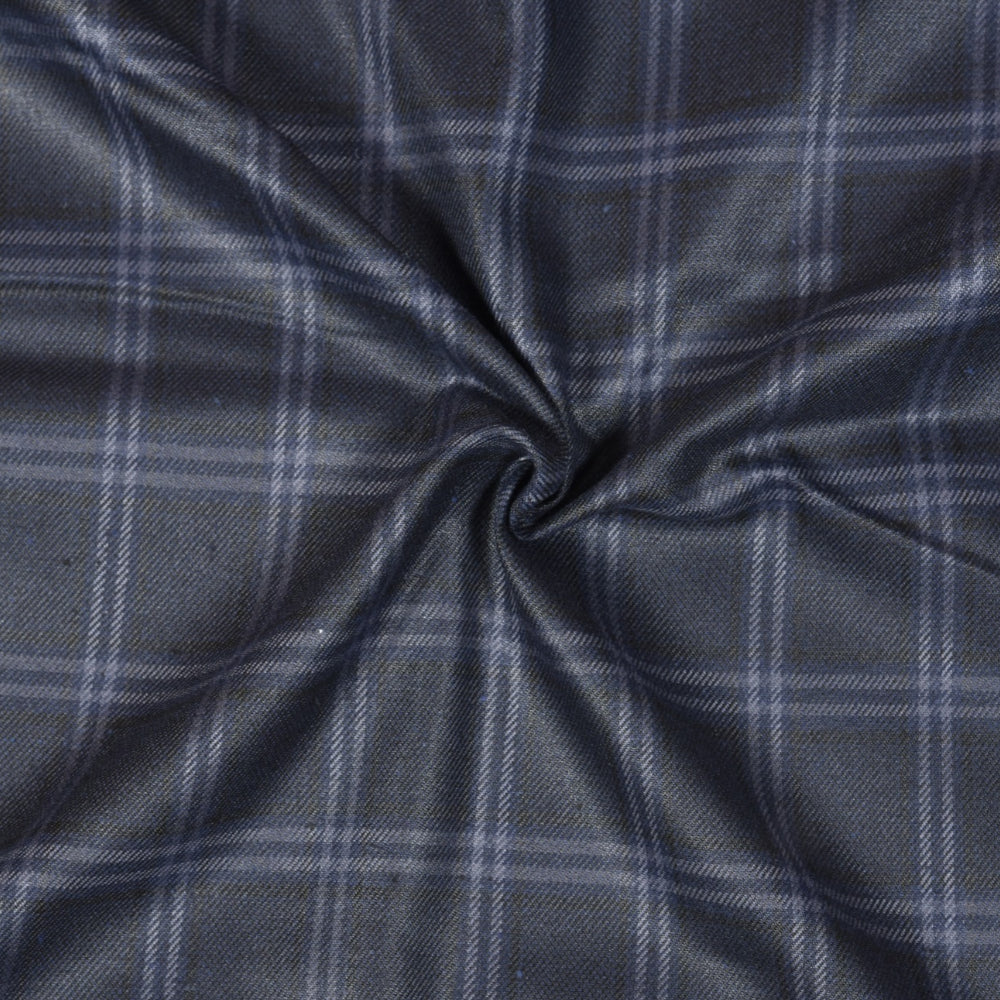 Navy-Blue-Gray-Checks-Tweed-Wool-Fabric-90780