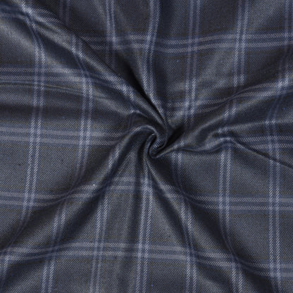 Navy-Blue-Gray-Checks-Tweed-Wool-Fabric-90780