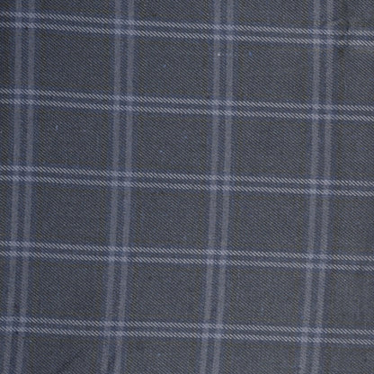 Navy-Blue-Gray-Checks-Tweed-Wool-Fabric-90780