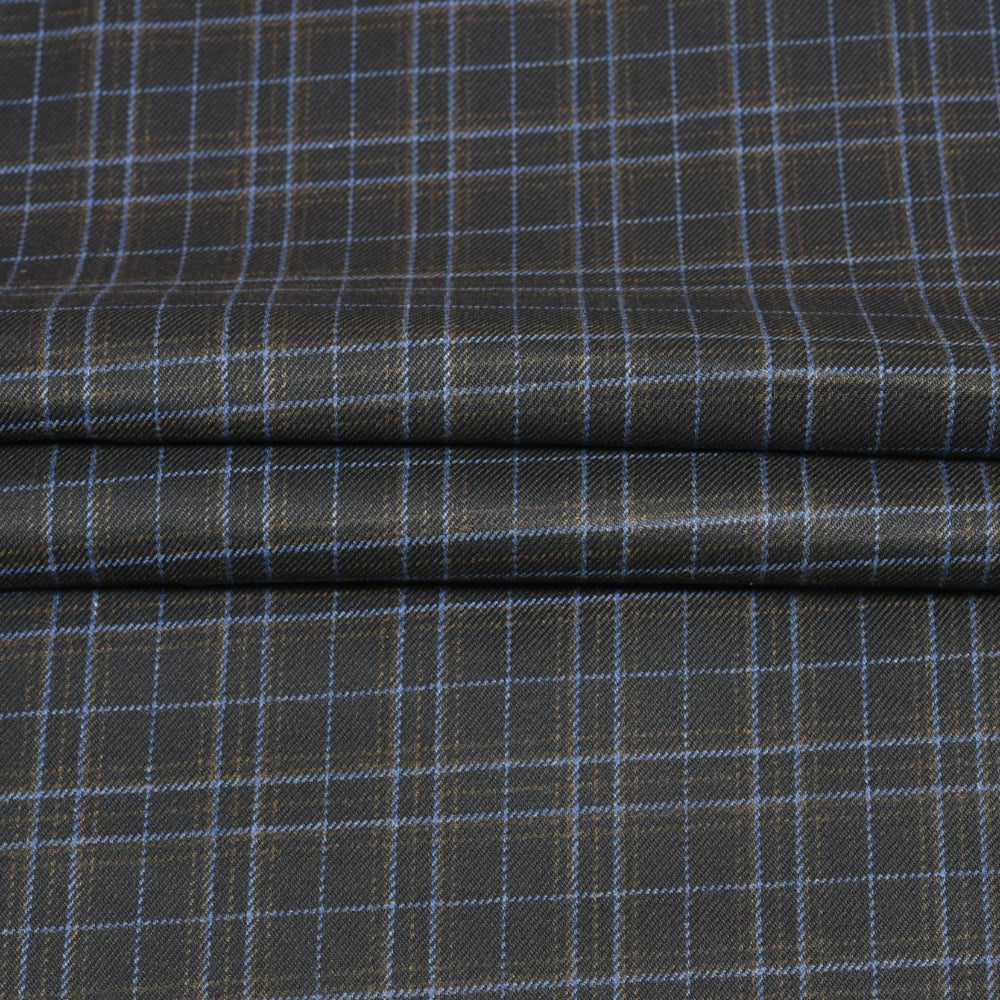 Black-Blue-Checks-Tweed-Wool-Fabric-90782