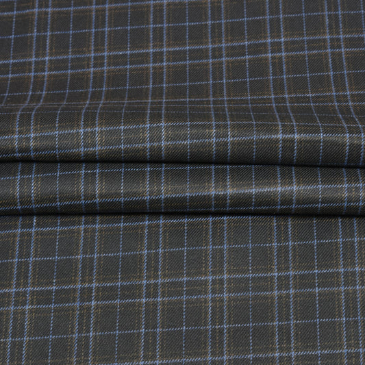 Black-Blue-Checks-Tweed-Wool-Fabric-90782