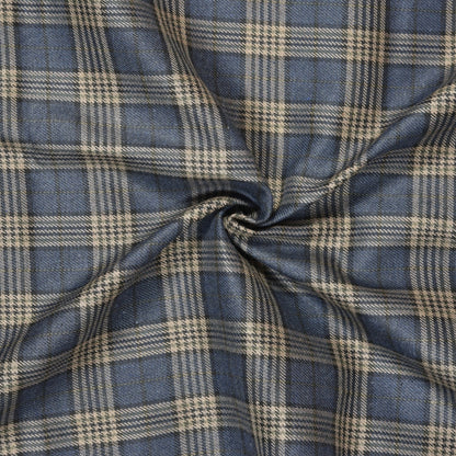 Blue-Beige-Checks-Tweed-Wool-Fabric-90783