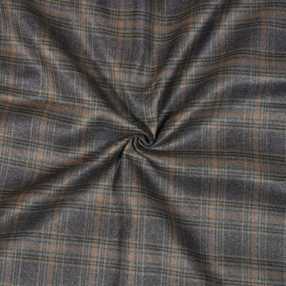 Black-Orange-Checks-Tweed-Wool-Fabric-90784