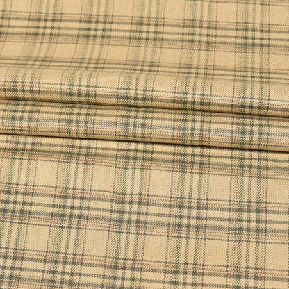 Beige-Green-Checks-Tweed-Wool-Fabric-90785