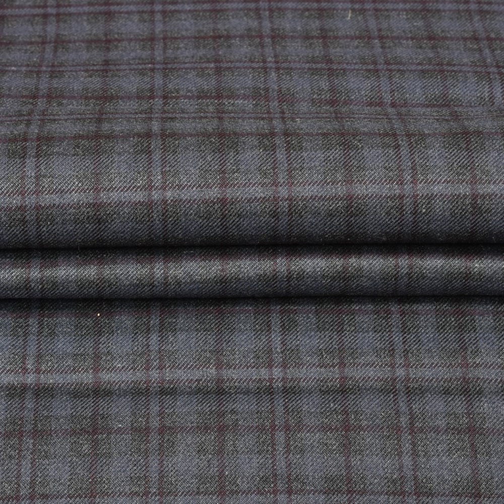Gray-Black-Checks-Tweed-Wool-Fabric-90787