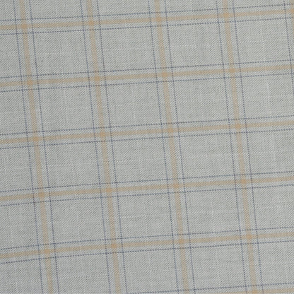 Wool Blazer Fabric (2 Meter)-White Beige and Black Checks-90644