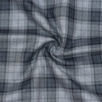 Wool Blazer Fabric (2 Meter)-White Gray and Black Checks-90638