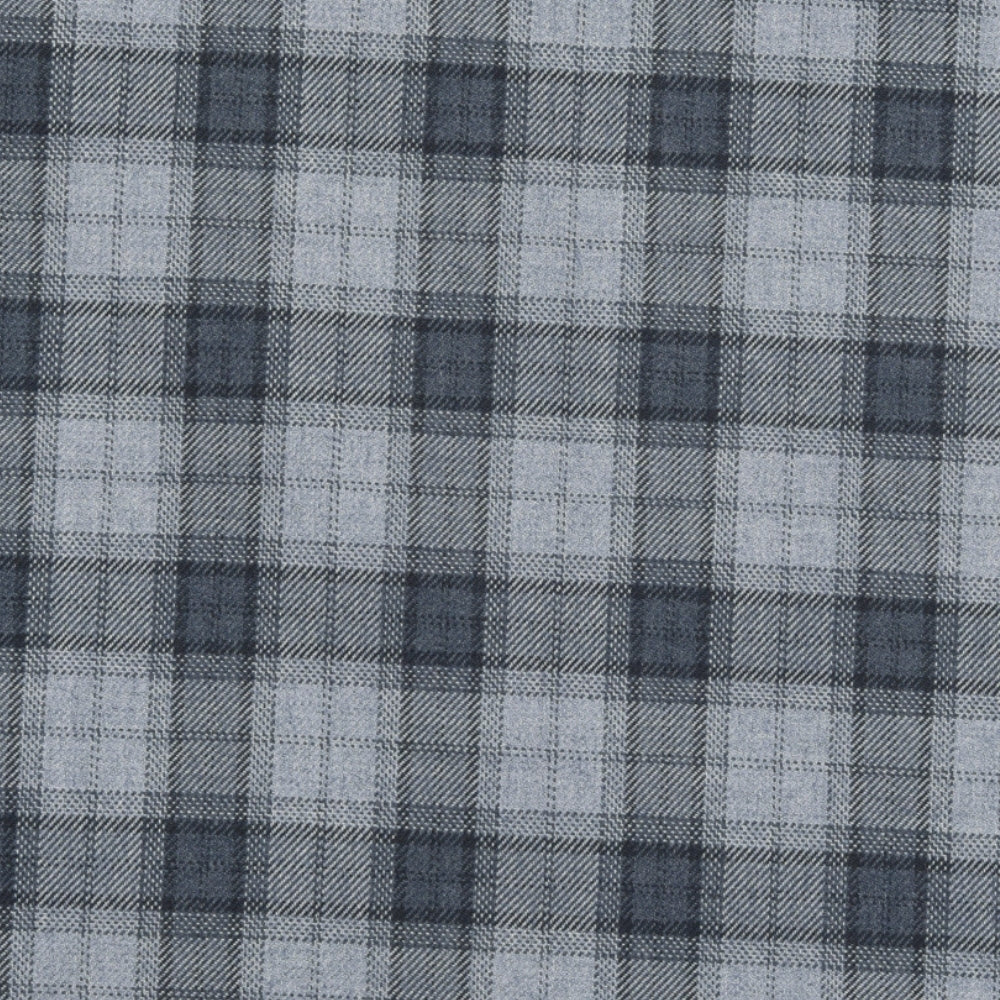 Wool Blazer Fabric (2 Meter)-White Gray and Black Checks-90638