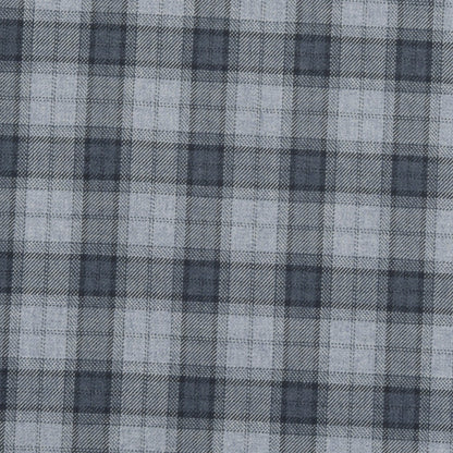 Wool Blazer Fabric (2 Meter)-White Gray and Black Checks-90638
